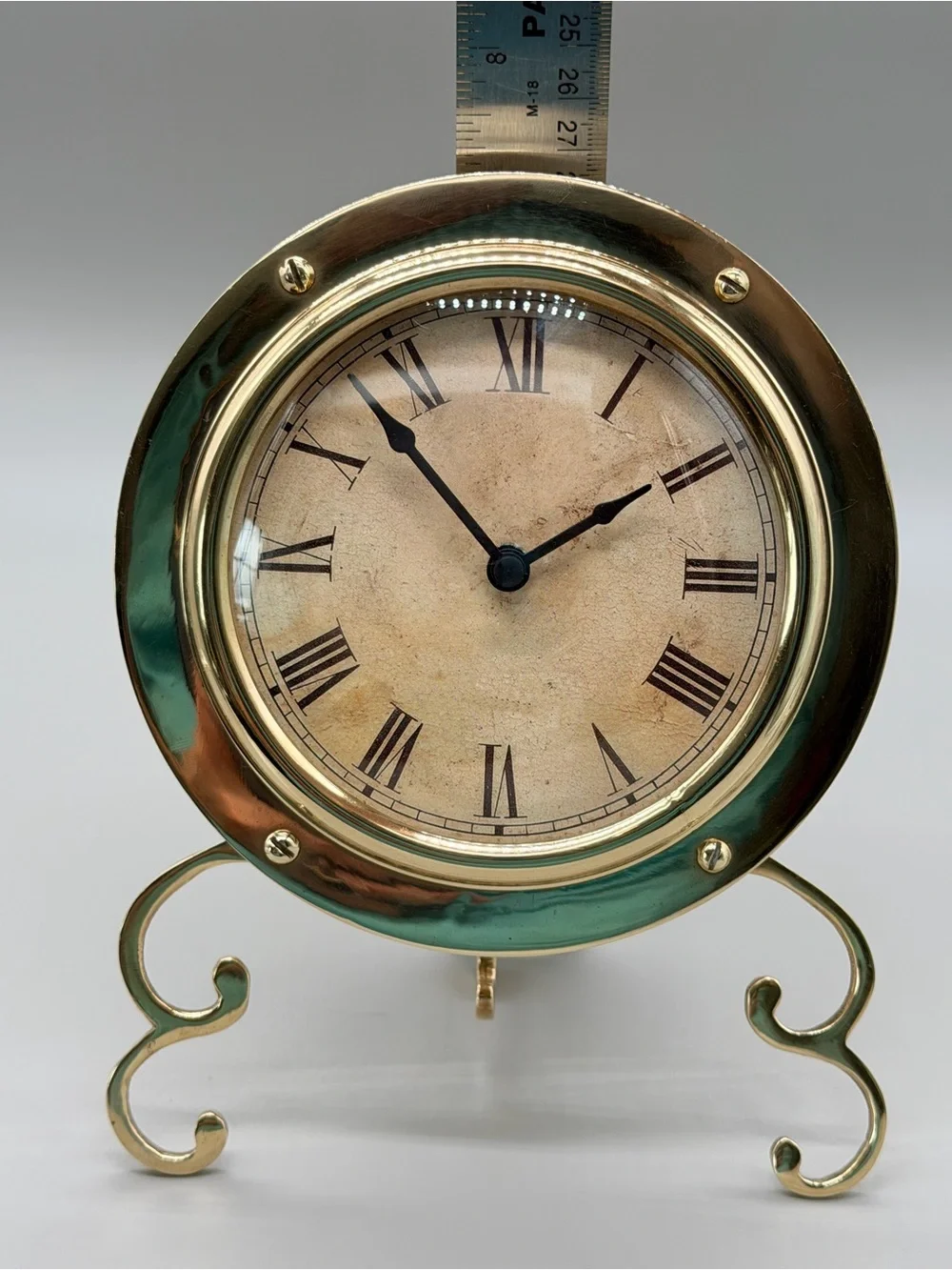VTG Brass Porthole Desk Clock Maritime Nautical Ship Marine Table Clock Takane